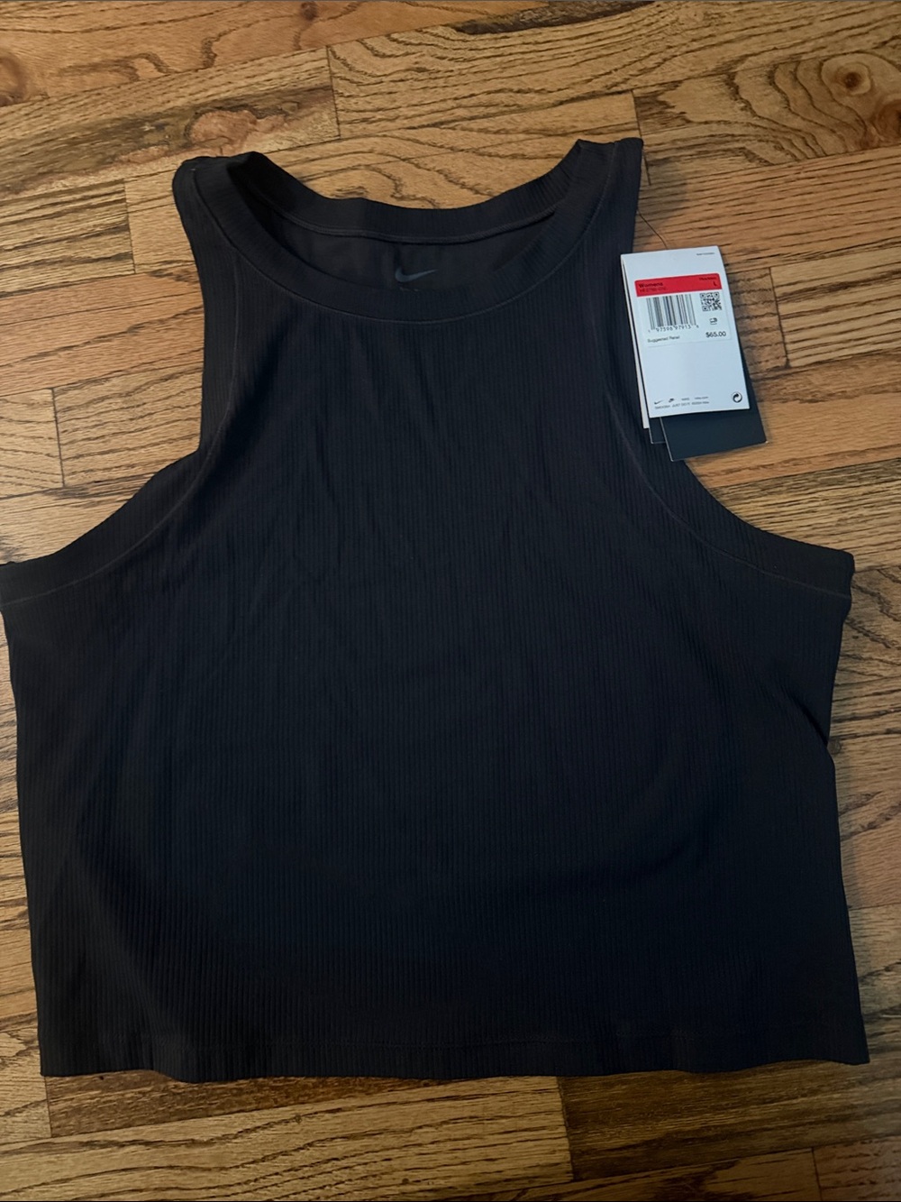 Nike Black Ribbed Cropped Tank Top